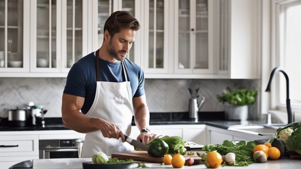 Bild von SDXL: Mann arbeitet in der Küche