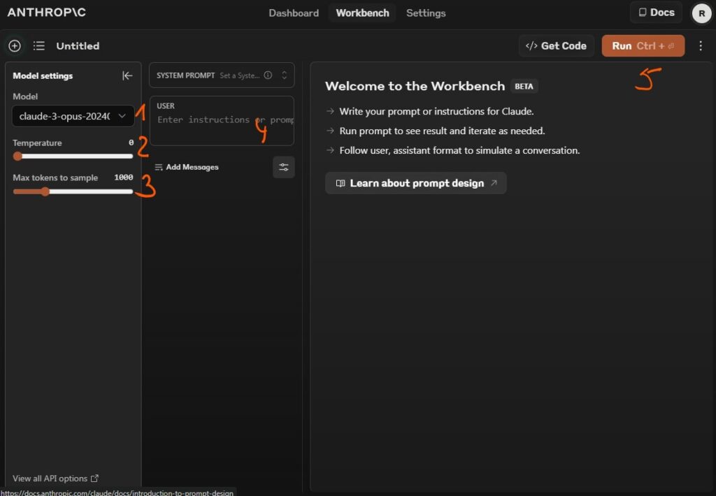 Die Oberfläche von Claude 3