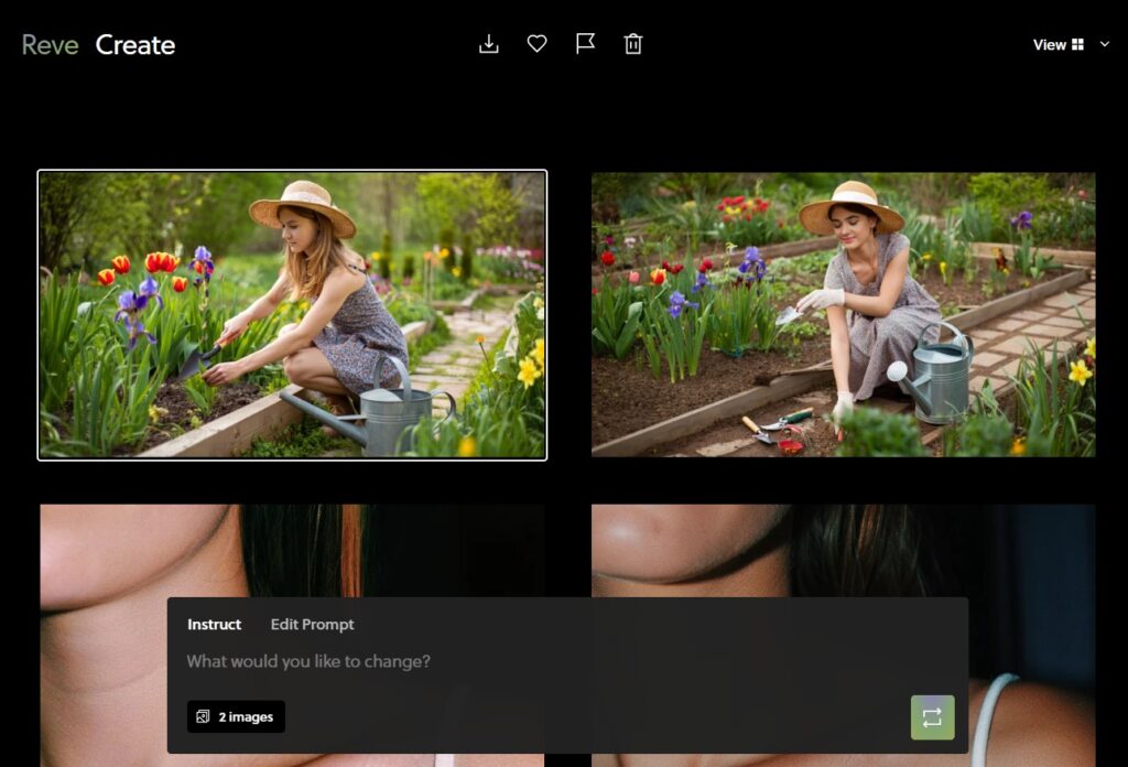 Reve erstellt ein neues Bild mit den gewünschten Anpassungen