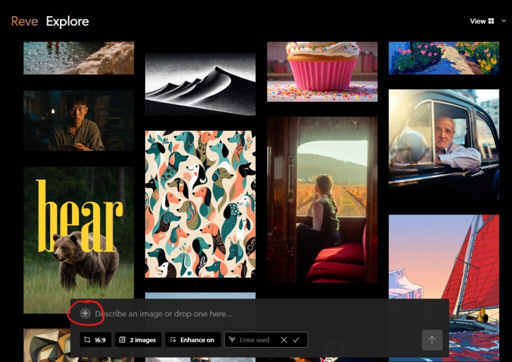 Über das + kann man ein Referenzbild hochladen.