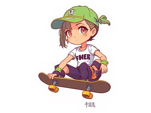 Skater Girl T-Shirt Druck