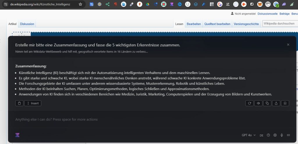 Beispiel für einen Web Access mit Voilà
