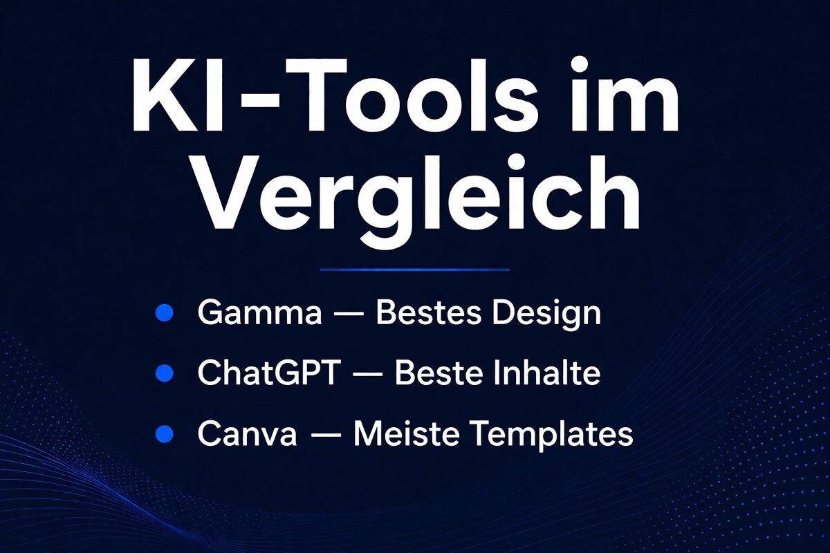 ChatGPT Images 2.0 Ergebnis: Folie mit
   korrektem Text und vollst&auml;ndigem Slide-Design mit Trennlinie und Farbakzenten